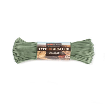 HERCULES 550 Paracord Survival Rope Olive Green Type III Parachute Cord for Camping